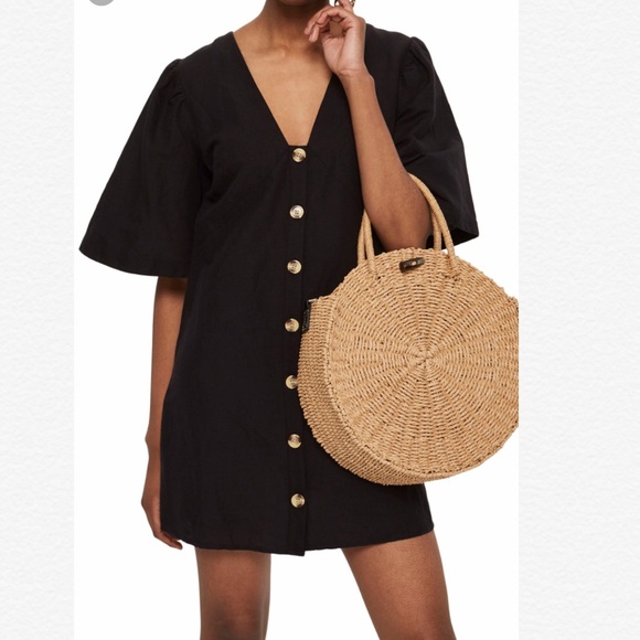 Topshop Dresses & Skirts - Linen button front dress with full sleeves